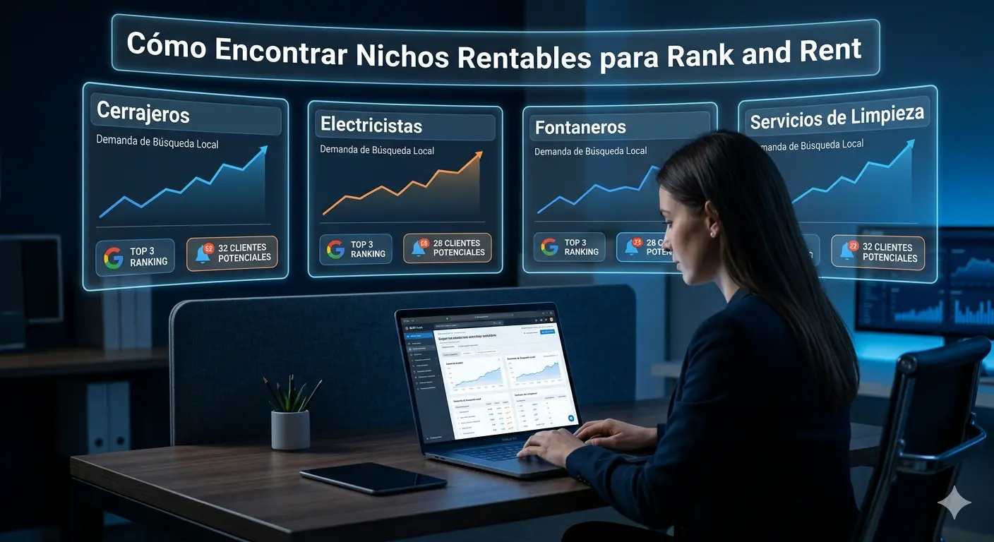 ejemplo de nichos rentables rank and rent analizando servicios locales en google