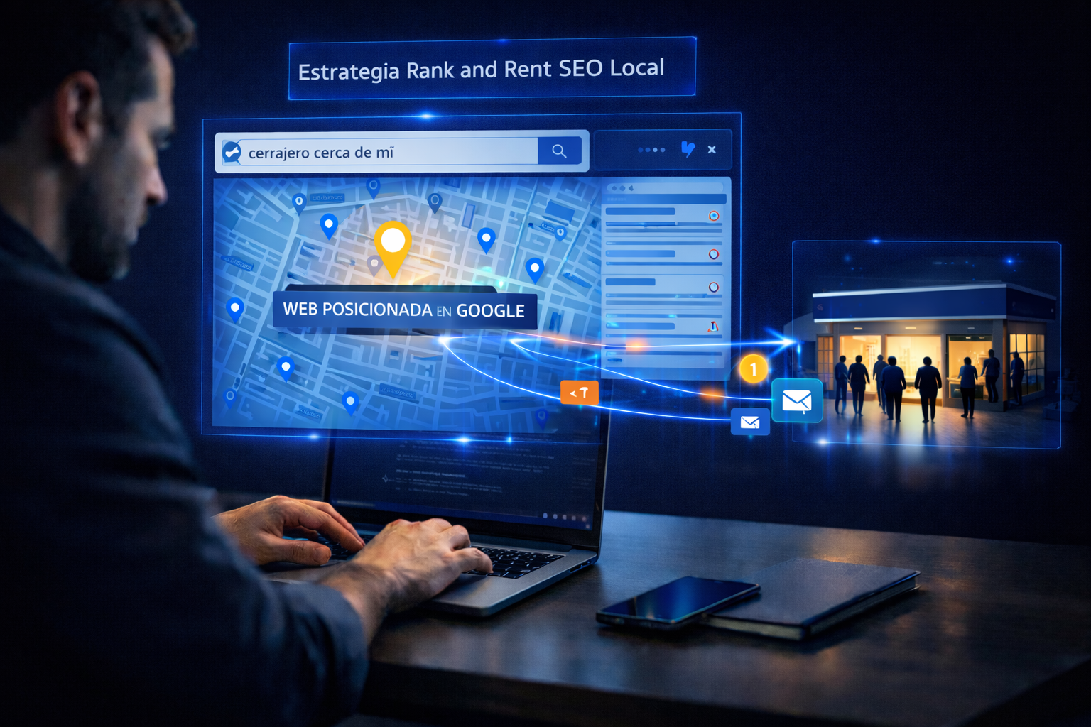 estrategia rank and rent seo local generando clientes desde google